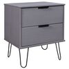 vidaXL Nachttisch Grau 45x39,5x57 cm Kiefer Massivholz