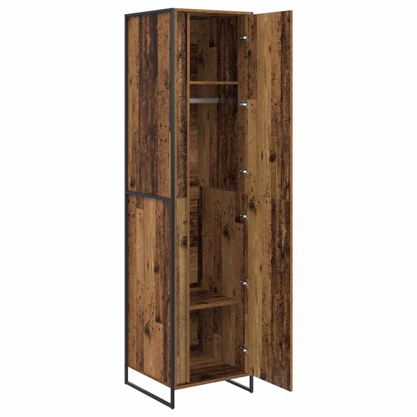 vidaXL Warderobe mit T&uuml;r 2 pcs Altholz 50 x 50 x 200 cm Holzwerkstoff