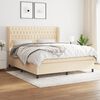vidaXL Boxspringbett mit Matratze Creme 180x200 cm Stoff
