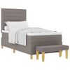 vidaXL Boxspringbett mit Matratze mit Kopfteil Taupe 90 x 190 cm Stoff