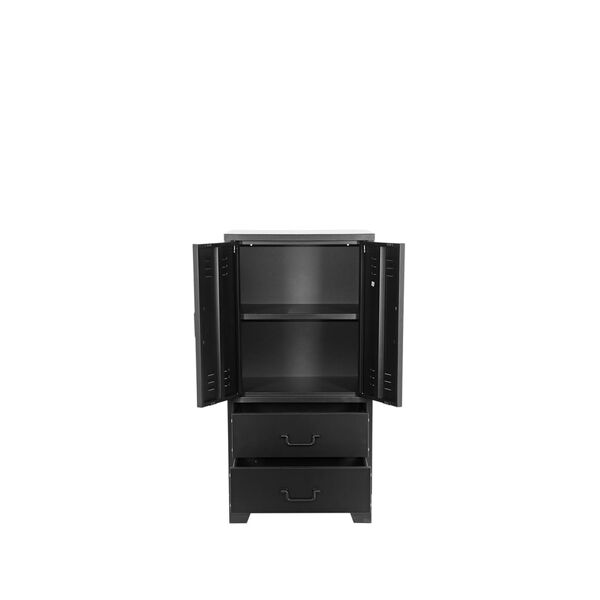 LABEL51 Schrank Fence Niedrig 50x35x100 cm Schwarz