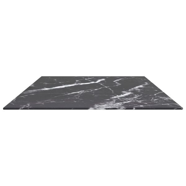 vidaXL Tischplatte Schwarz 120x65 cm 8 mm Hartglas in Marmoroptik