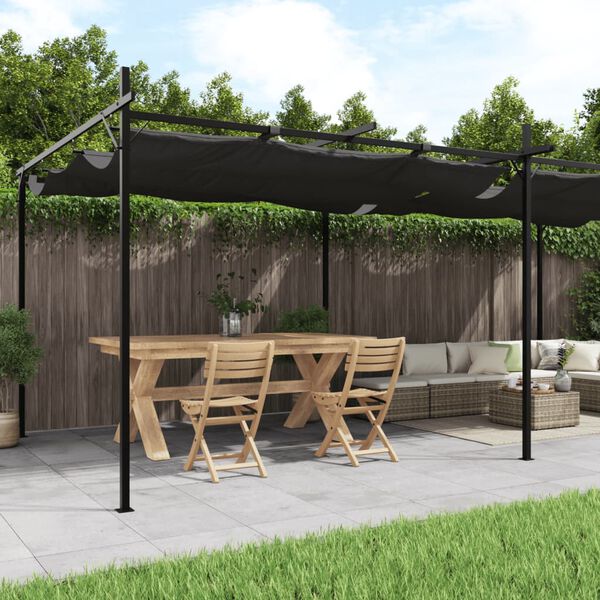 vidaXL Pergola mit Schiebedach Anthrazit 589x292x230 cm