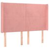 vidaXL LED Kopfteil Rosa 147x16x118/128 cm Samt