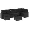 vidaXL 8-tlg. Garten-Sofagarnitur mit Kissen Schwarz Poly Rattan