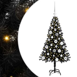 vidaXL Weihnachtsbaum mit 150 LEDs mit St&auml;nder Schwarz 120 cm PVC