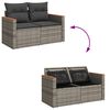 vidaXL 8-tlg. Garten-Sofagarnitur mit Kissen Grau Poly Rattan