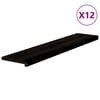 vidaXL Treppenstufen 12 Stk. Braun-Schwarz 120x30x2 cm Massivholz Eiche