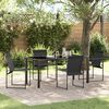 vidaXL Garten Essgruppe 5 pcs Schwarz Pulverbeschichteter Stahl