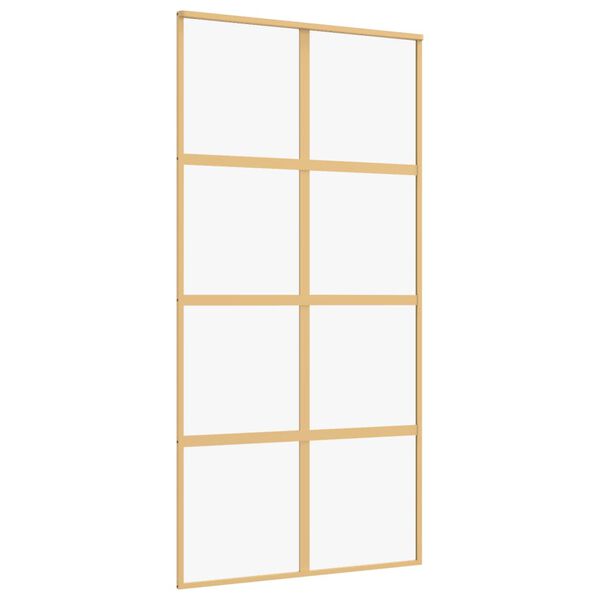 vidaXL Schiebet&uuml;r Golden 102,5x205 cm ESG-Klarglas und Aluminium