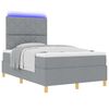 vidaXL LED Boxspringbett mit Matratze Hellgrau 120 x 190 cm Stoff