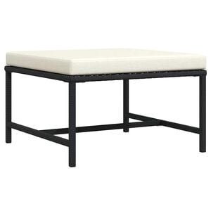 vidaXL Modular-Fu&szlig;hocker mit Kissen Schwarz Poly Rattan