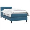 vidaXL Boxspringbett mit Matratze Dunkelblau 90x220 cm Samt