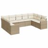 vidaXL 9-tlg. Garten-Sofagarnitur mit Kissen Beige Poly Rattan