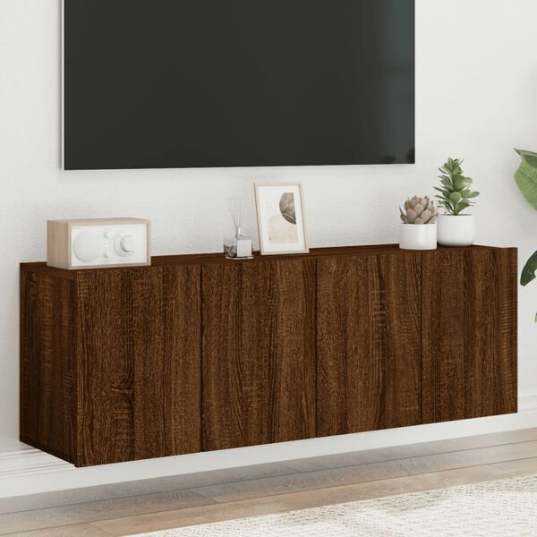 vidaXL TV-Wandschr&auml;nke 2 Stk. Braun Eichen-Optik 60x30x41 cm