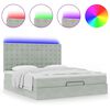vidaXL Ottoman-Bett mit Matratzen & LEDs Hellgrau 160x200 cm Samt