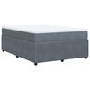 vidaXL Boxspringbett mit Matratze Dunkelgrau 140x200 cm Samt