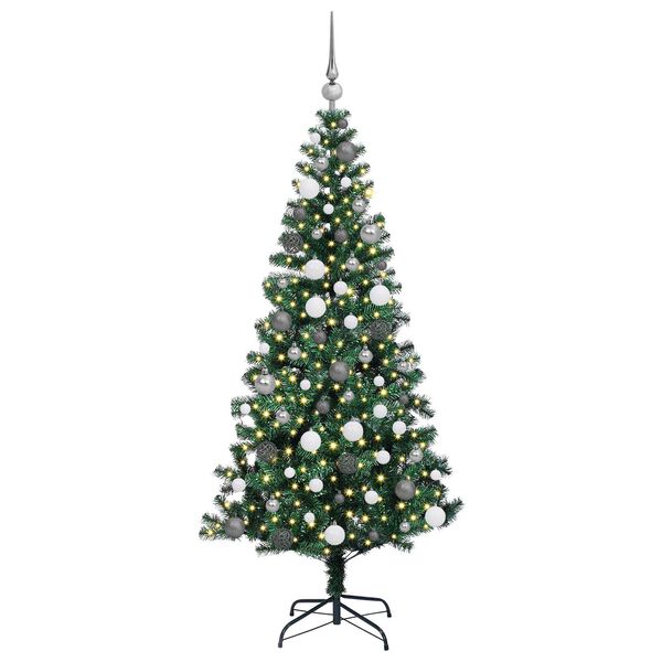 vidaXL K&uuml;nstlicher vorbeleuchteter Weihnachtsbaum Gr&uuml;n 180 cm