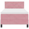 vidaXL Boxspringbett mit Matratze mit Kopfteil Rosa 90 x 200 cm Samt