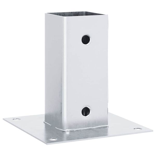 vidaXL Pfostentr&auml;ger Quadratisch 4Stk. Silber 61x61mm Verzinkter Stahl
