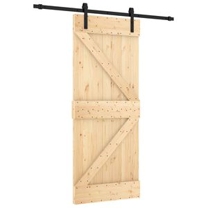 vidaXL Schiebet&uuml;r 85 x 210 cm Massivkiefer (Unbehandelt)