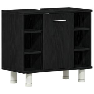 vidaXL Badezimmerschrank Schwarz Eichen-Optik 60 x 32 x 54 cm