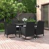 vidaXL 7-tlg. Garten-Essgruppe mit Auflagen Poly Rattan und Glas