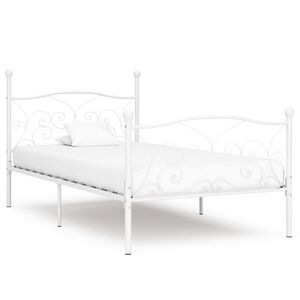 vidaXL Bettgestell mit Lattenrost Wei&szlig; Metall 90 x 200 cm