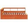 vidaXL Massivholzbett mit Regal ohne Matratze Wachsbraun 140x200 cm