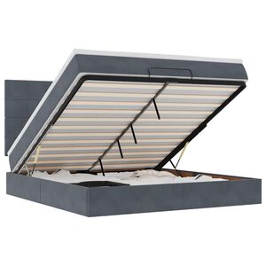 vidaXL Ottoman-Bett mit Matratzen Dunkelgrau 180x200 cm Samt