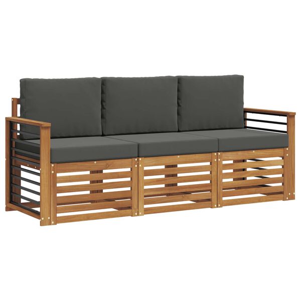 vidaXL Sofagarnituren 3 pcs Natur und Anthrazit Massivholz Akazie