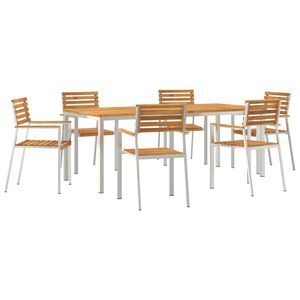vidaXL Garten Essgruppe 7 pcs Braun Massivholz Akazie