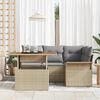 vidaXL Garten-Sofa-Set mit Kissen 5 pcs Beige und Hellgrau