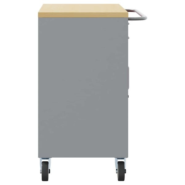 vidaXL Werkbank mit Schubladen 2 pcs Schwarz und Grau 100 x 55 x 85 cm