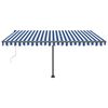 vidaXL Standmarkise Automatisch 400x350 cm Blau/Wei&szlig;
