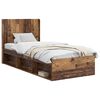 vidaXL Bettgestell mit Stauraum und Kopfteil Altholz 90 x 190 cm