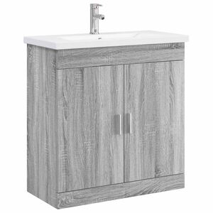 vidaXL Badezimmerm&ouml;bel-Set Grau Sonoma 81 x 40 x 84,5 cm Holzwerkstoff