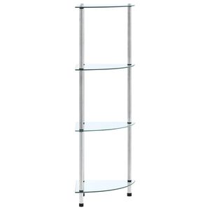 vidaXL Regal mit 4 Ablagen Transparent 30x30x100 cm Hartglas