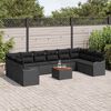 vidaXL Gartensofa-set mit Kissen 11 pcs Schwarz Poly-Rattan