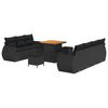 vidaXL Gartensofa-set mit Kissen 10 pcs Schwarz Poly-Rattan