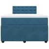 vidaXL Boxspringbett mit Matratze Blau 120x190 cm Samt