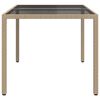 vidaXL Gartentisch 150x90x75 cm Gehärtetes Glas Poly Rattan Beige