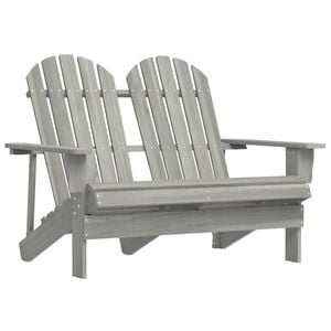 vidaXL Adirondack-Gartenbank 2-Sitzer Massivholz Tanne Grau