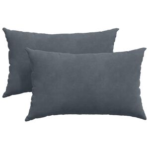 vidaXL Sofakissen 2 St&uuml;ck Dunkelgrau 50 x 30 cm Cordstoff