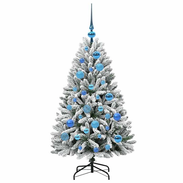 vidaXL K&uuml;nstlicher Weihnachtsbaum Gr&uuml;n und Wei&szlig; 120 cm PVC und Metall