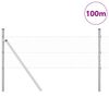 vidaXL Zaun mit Pfosten Silber 0,4 x 100 m PVC-beschichteter Stahl