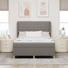 vidaXL Boxspringbett mit Matratze Taupe 200 x 140 cm Stoff