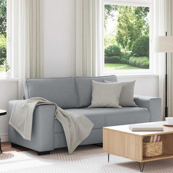 vidaXL 2-Sitzer-Sofa Hellgrau 140 cm Stoff