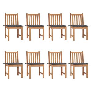 vidaXL Gartenst&uuml;hle 8 Stk. mit Kissen Massivholz Teak