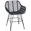 vidaXL Esszimmerstuhl 2 pcs Schwarz 55 x 50 x 74 cm Rattan und Eisen